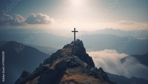 Leinwand Poster The Holy Cross, symbolizing the death and resurrection of Jesus Christ