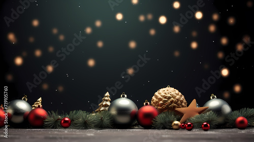 New Year concept banner  Christmas festive atmosphere  holiday decorations background