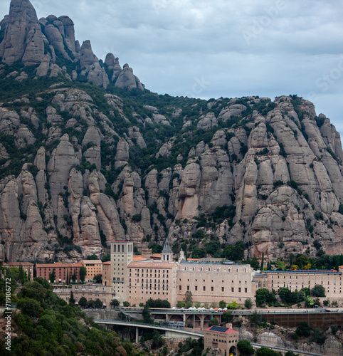 Catalonia, Montserrat Monastery, Benedictine monastery, spiritual symbol, religious center of Catalonia, pilgrimage, Catholic, towers, temple, church, religion, art
