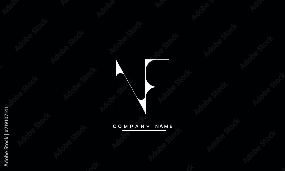 NF, FN, N, F Abstract Letters Logo Monogram NF, FN, N, F Abstract Letters Logo Monogram