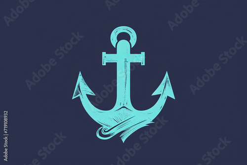 A bold and timeless symbol of strength and stability, the blue anchor on a blue background evokes a sense of trust and reliability through its sleek and modern logo design and expert use of graphics 