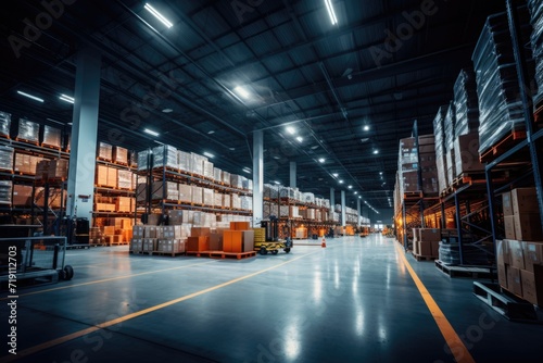 Interior of a large warehouse