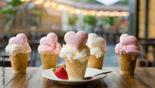 ice cream cone hearts