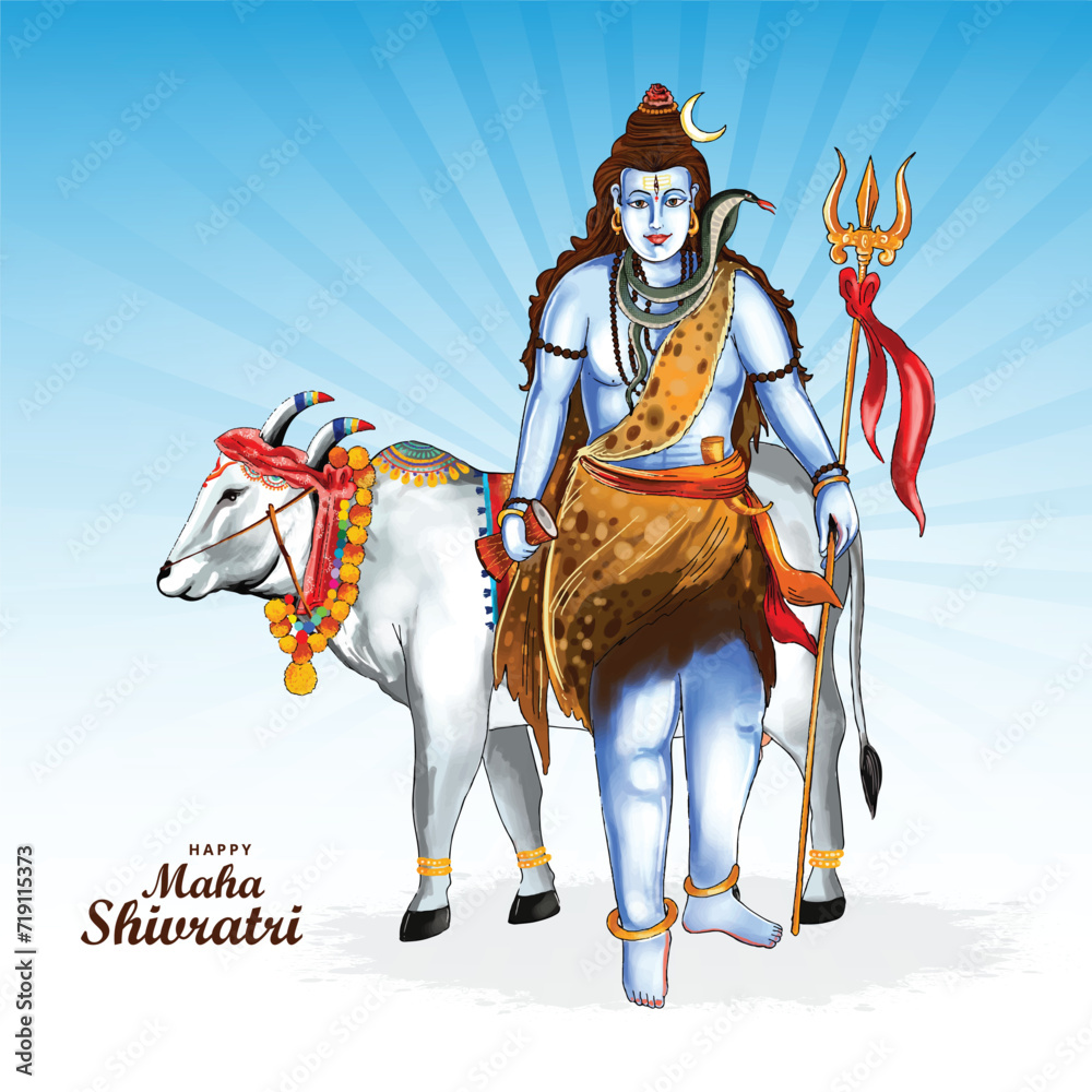 Happy maha shivratri festival card background