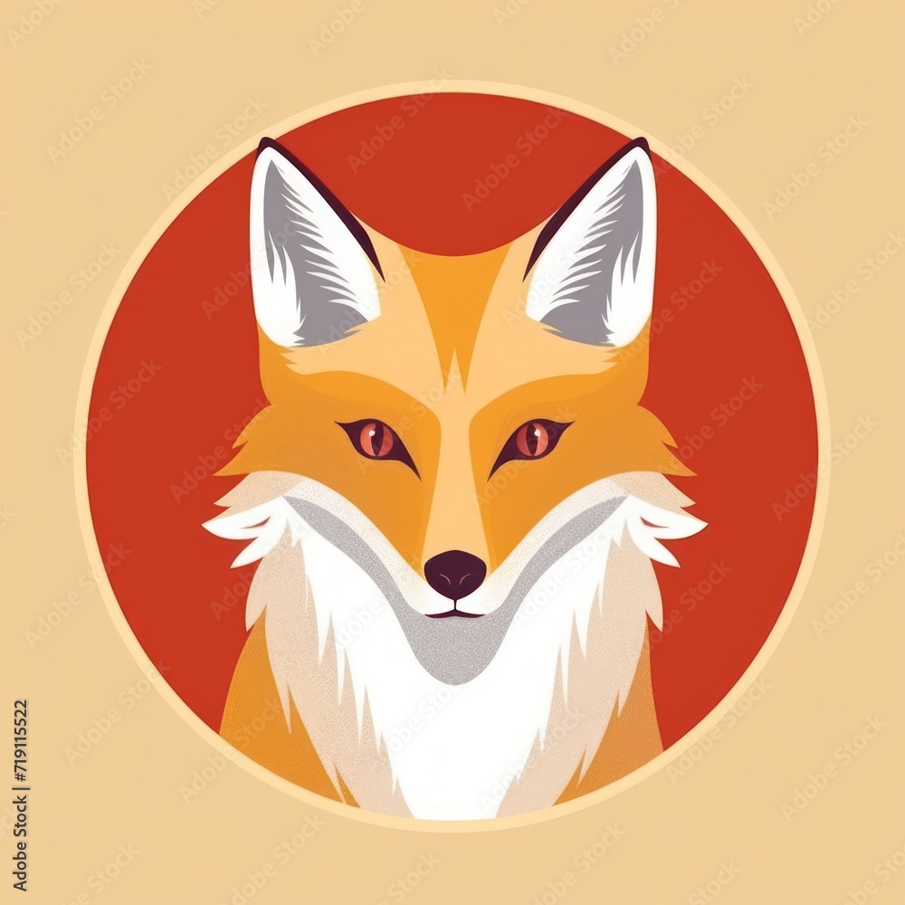 Obraz premium Animal Fox. Logo illustration of a Fox. Fox emblem, icon, logotype,decal, print.