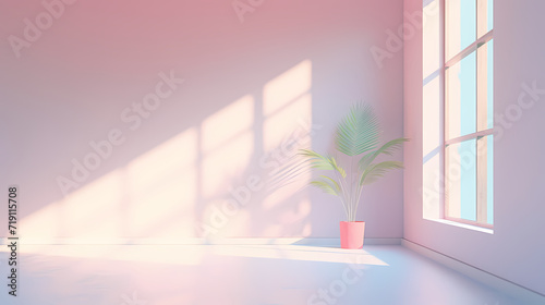 3D rendering minimalist interior room  empty room  minimalist style interior background