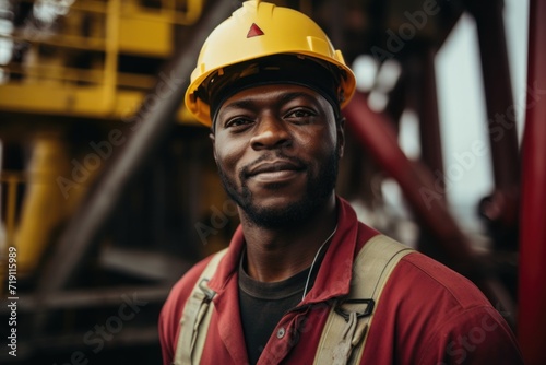 Portrait of African American worker on oil rig © Vorda Berge