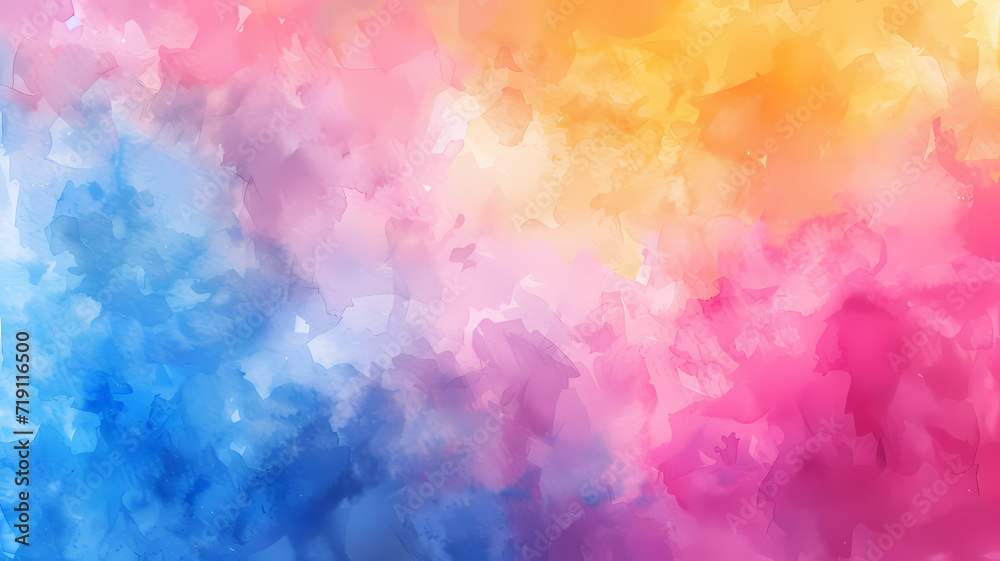 Abstract Backdrop Formed by Colorful Watercolor Paints

