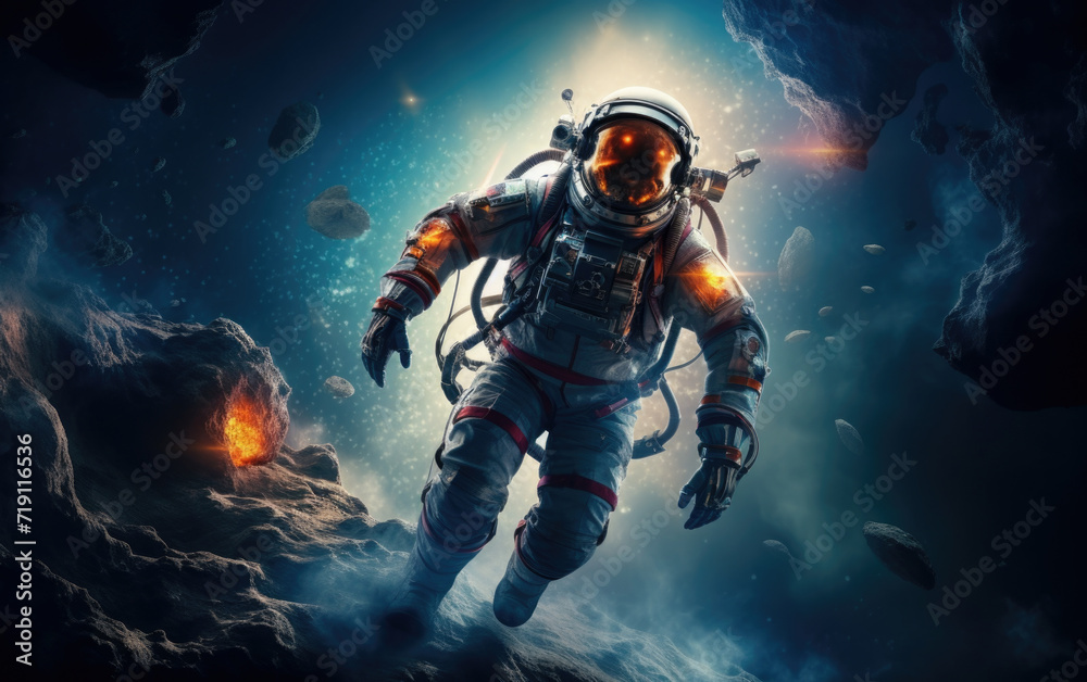 Astronaut in outer space Astronaut in outer space