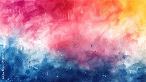 Abstract Backdrop Formed by Colorful Watercolor Paints