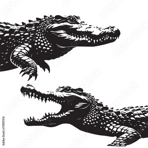 silhouette of a crocodile vector