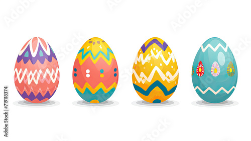 A Row of Colorful Easter Eggs on a White Background