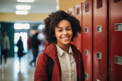 Portrait of a smiling female high school student