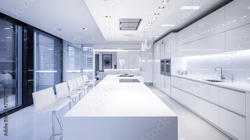 Futuristic White Minimalist Kitchen