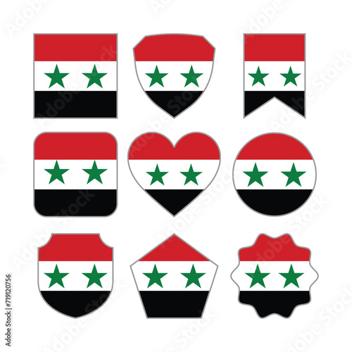 Modern Abstract Shapes of Syria Flag Vector Design Template