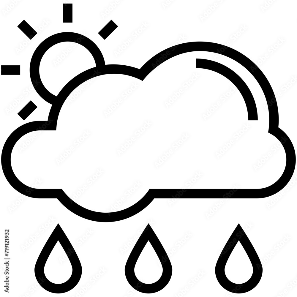 Sunny Raining Vector Icon Sunny Raining Vector Icon