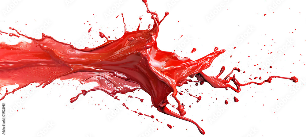 Red paint splash isolated on white background