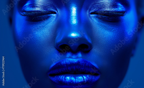 Creative Trends. Blue Female Face. 