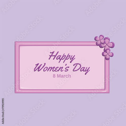 International Women's Day concept. Realistic 3d object cartoon style. Vector colorful illustration.  © Studiocottage