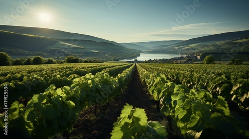 Vineyard Serenity: Beautiful Landscape of Grape Cultivation