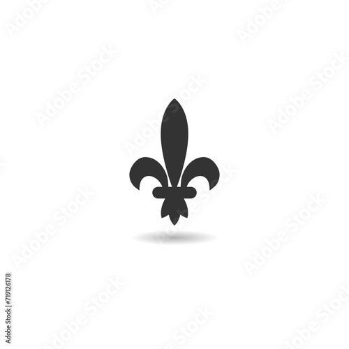 Fleur-de-Lis icon with  shadow