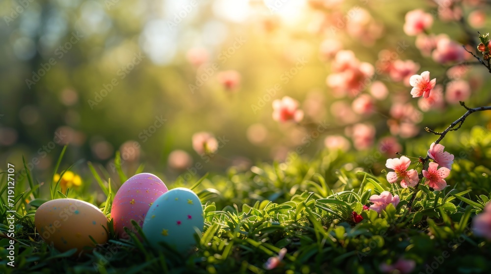 spring early morning easter background with copy space spring early morning easter background with copy space
