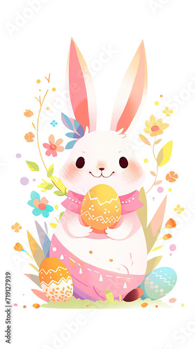 White Rabbit Holding an Orange
