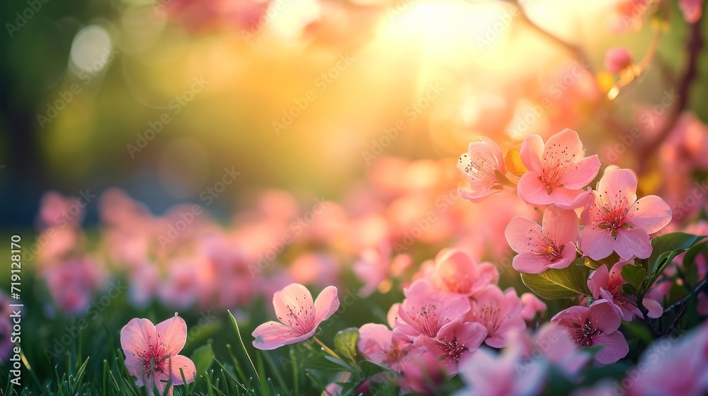spring morning background with copy space
