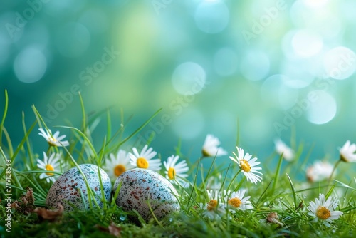 spring early morning easter background with copy space