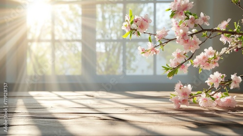 spring morning background with copy space