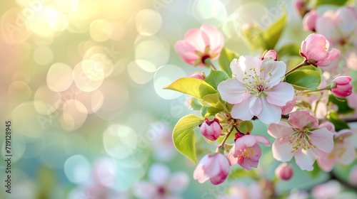 spring earlemorning background with copy space