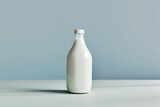 Glass Milk Bottle On Minimal Background