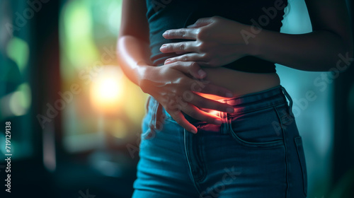 Wallpaper Mural Woman with menstrual cramps, highlighting discomfort.
 Torontodigital.ca