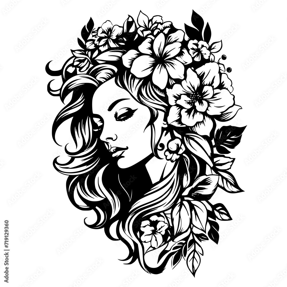 woman with flowers woman with flowers