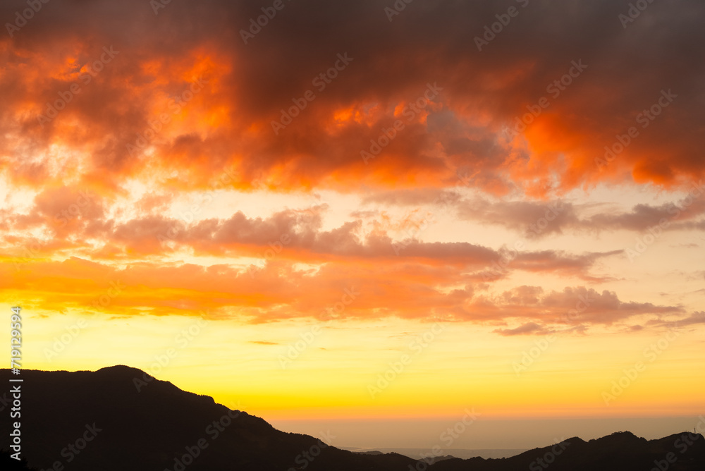Beautiful mountain landscape at sunset