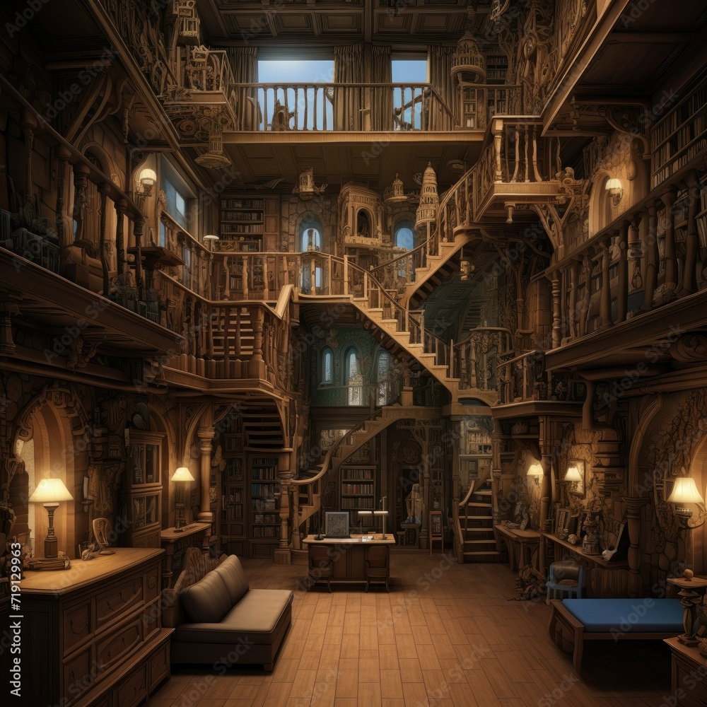 Exploring the Intricate Details of a Realistic Interior with Countless Rooms