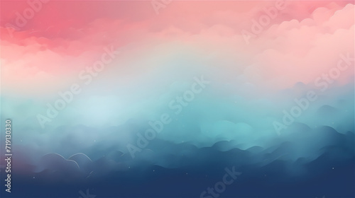 Ethereal Cloudscape at Twilight : Pastel pink to navy blue gradient background 