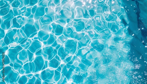 Swimming pool water with ripples, luminous, smooth surface. Solar. Sunlight