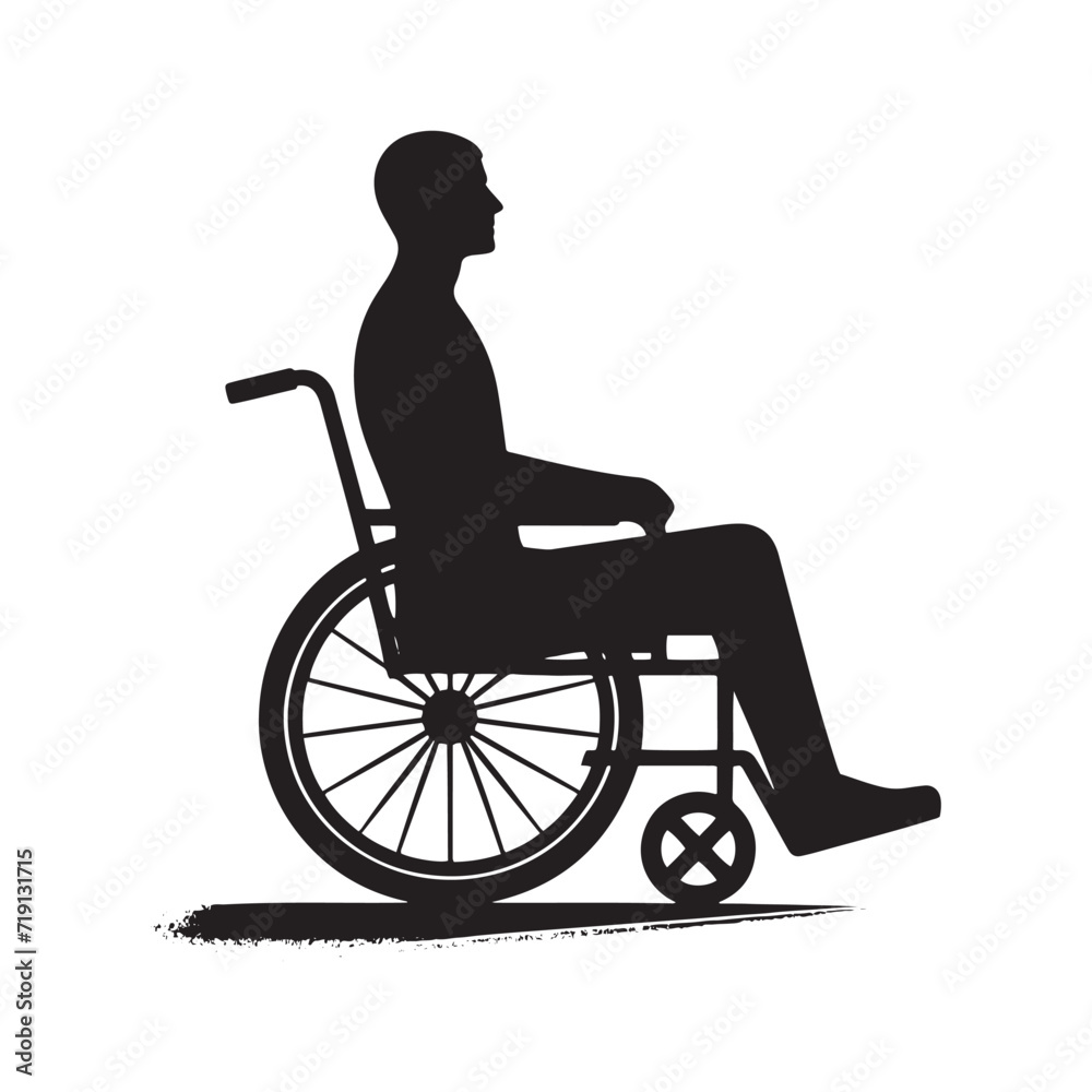 Silhouetted Serenity: Person on Wheelchair Silhouette Projecting a Serene Aura Amidst Life's Complexities - Person on Wheelchair Illustration - Wheelchair Vector - Person Silhouette
Silhouetted Serenity: Person on Wheelchair Silhouette Projecting a Serene Aura Amidst Life's Complexities - Person on Wheelchair Illustration - Wheelchair Vector - Person Silhouette