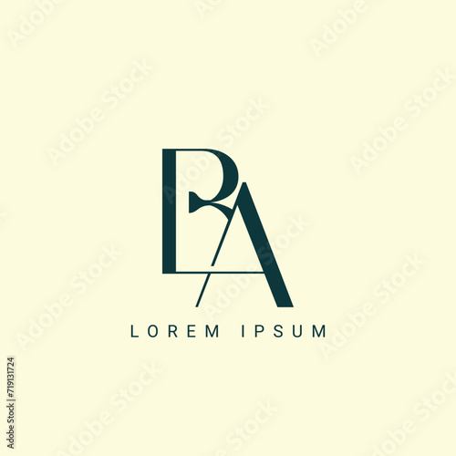 BA monogram, BA initial wedding, BA logo company, BA icon business, corporate sign with variation three colors designs for alphabetical marriage name, brand name, initial couple