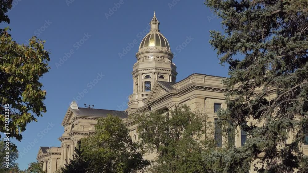 The State Capitol Building on a sunny day with blue sky in downtown Cheyenne, Wyoming, USA The State Capitol Building on a sunny day with blue sky in downtown Cheyenne, Wyoming, USA