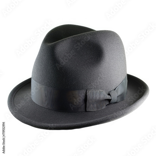 Charcoal Homburg Hat in Structured Woolen Fabric