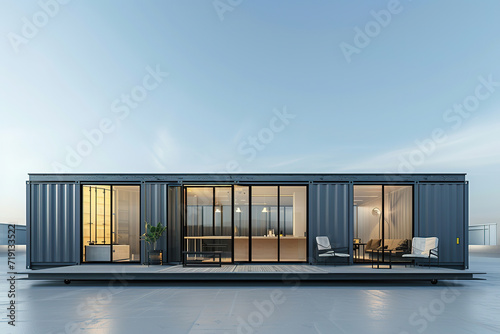 Container house isolated on background.