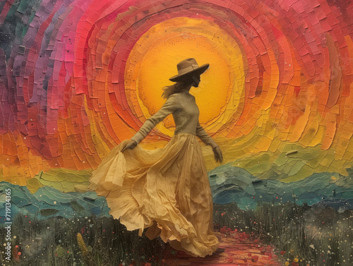 Wallpaper Mural Woman on rainbow background Torontodigital.ca