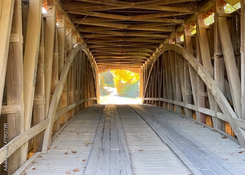 A covered bridge construction elements from a bridge near Rockville  Indiana