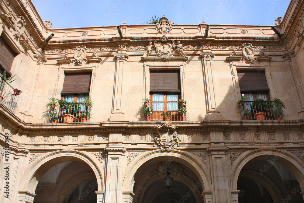 Courtyard of Episcopal Palace in Murcia, Spain 