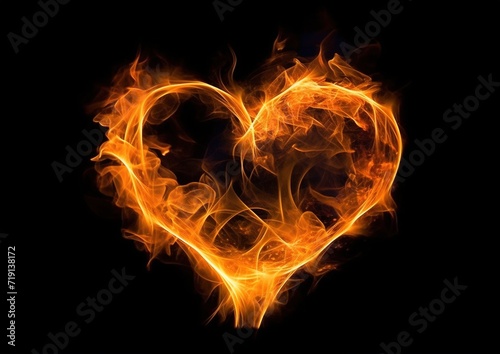 Heart made of fire background