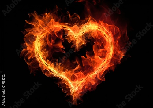 Heart made of fire background