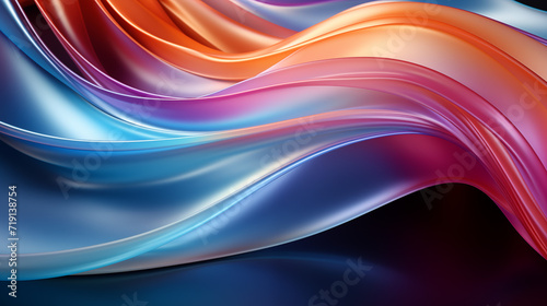 Abstract Rainbow Neon Holographic Wavy Silk Texture Textile Dark Background for Presentations HD Wallpapers PC 