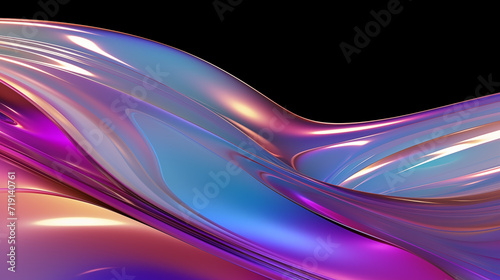 Abstract Rainbow Neon Holographic Wavy Silk Texture Textile Dark Background for Presentations HD Wallpapers PC 